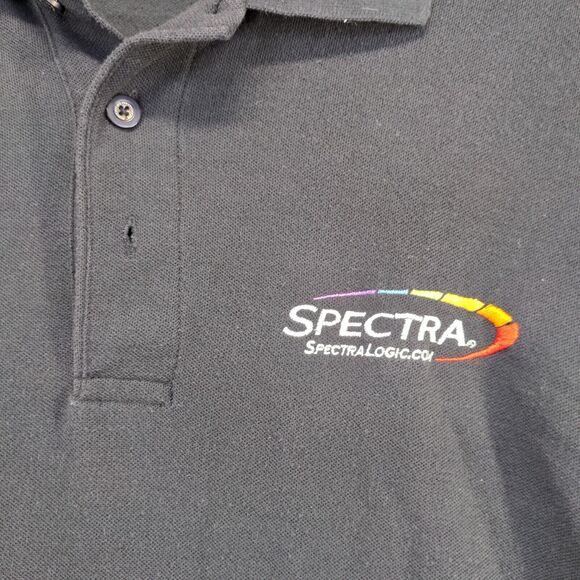 Port Authority Men's Spectra Logic Polo Shirt Black Large Poly Blend - Picture 4 of 14